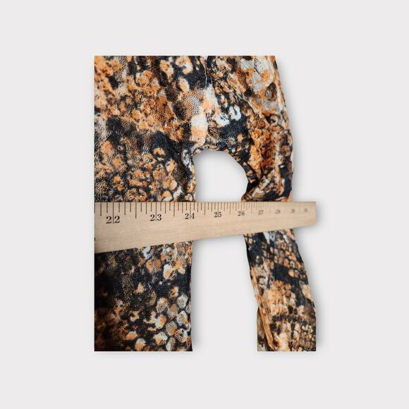 Free People Womens Out For The Night Snake Print Blouse M Semi-Sheer Boho - Picture 6 of 8